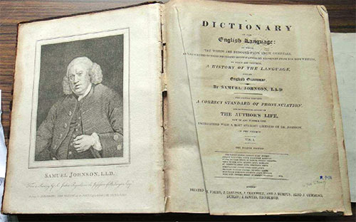 18世紀の英語辞書画像